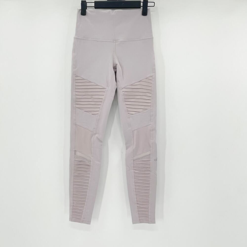 Alo Yoga Women's Pink Purple Yoga‎ Workout Moto Athletic Leggings Size S